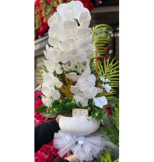 yapay orkide aranjmanı